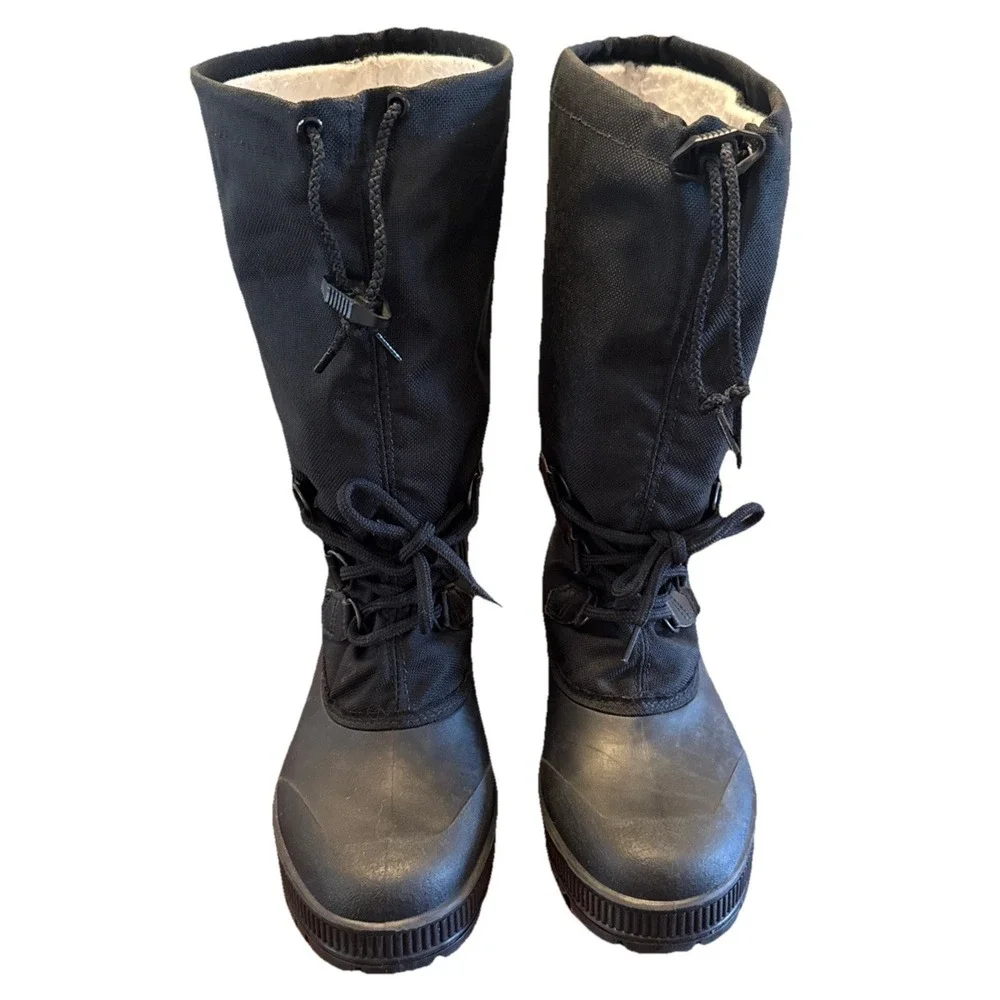 Vintage Sorel Kaufman Canada Winter Boots Mens 10 Black Pac Boots Felt Lined‎